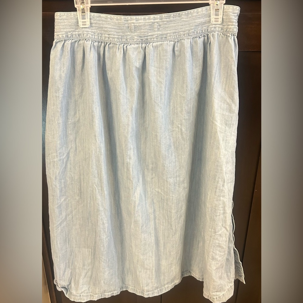 Madewell Chambray Patio Skirt Sz 10 - Picture 3 of 4